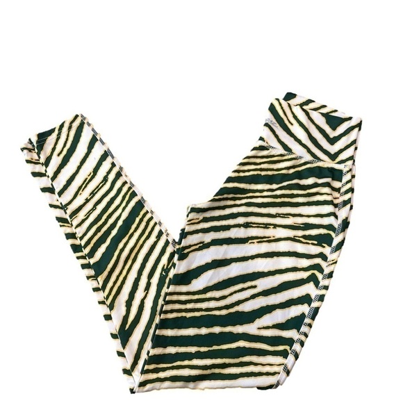 Green Bay Packers Women's Zebra Print Leggings - Picture 2 of 4